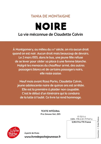Noire - La vie meconnue de Claudette Colvin