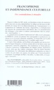Francophonie et Independance culturelle